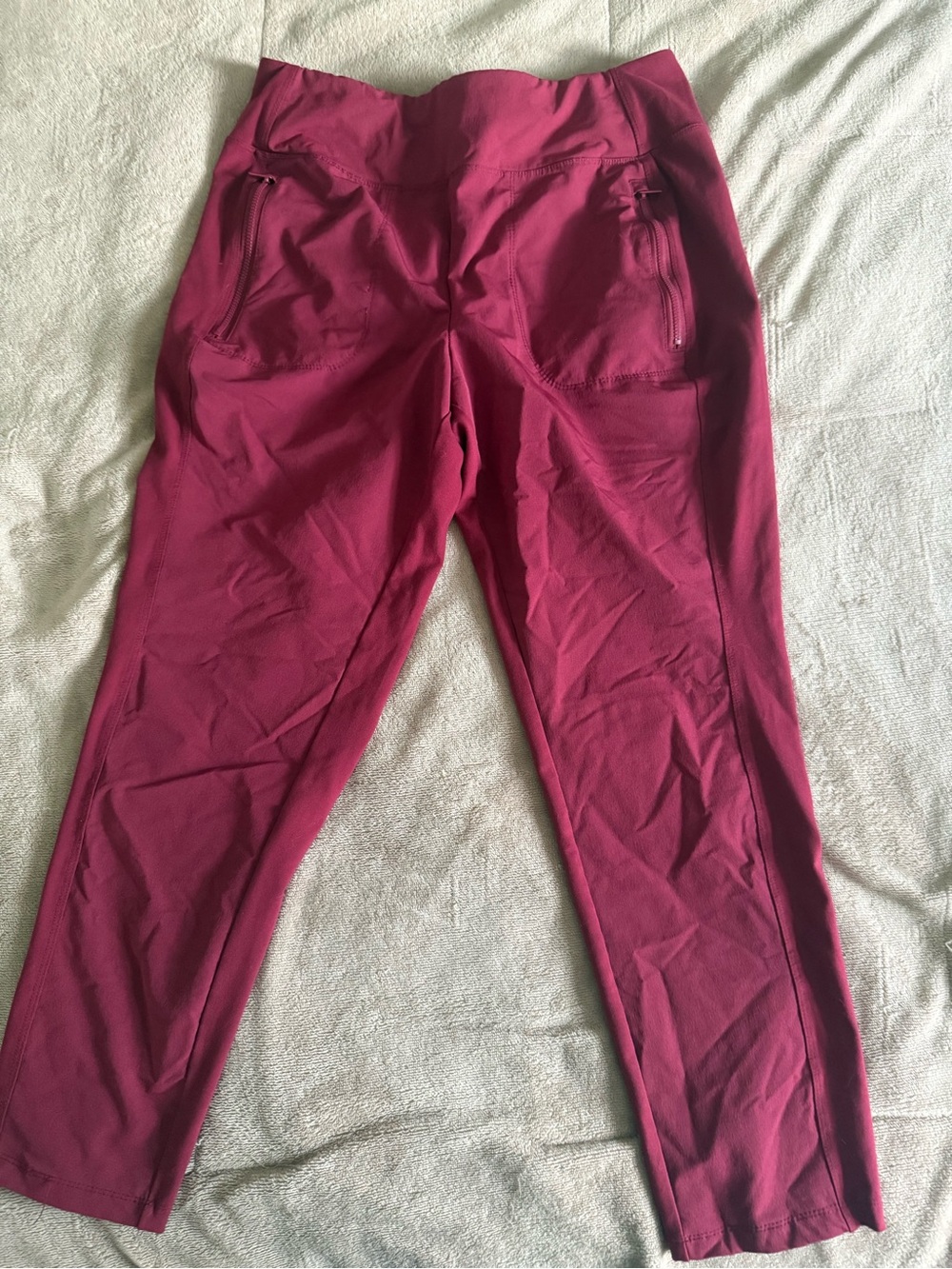 Women's Burgundy Athletic Workout Leggings